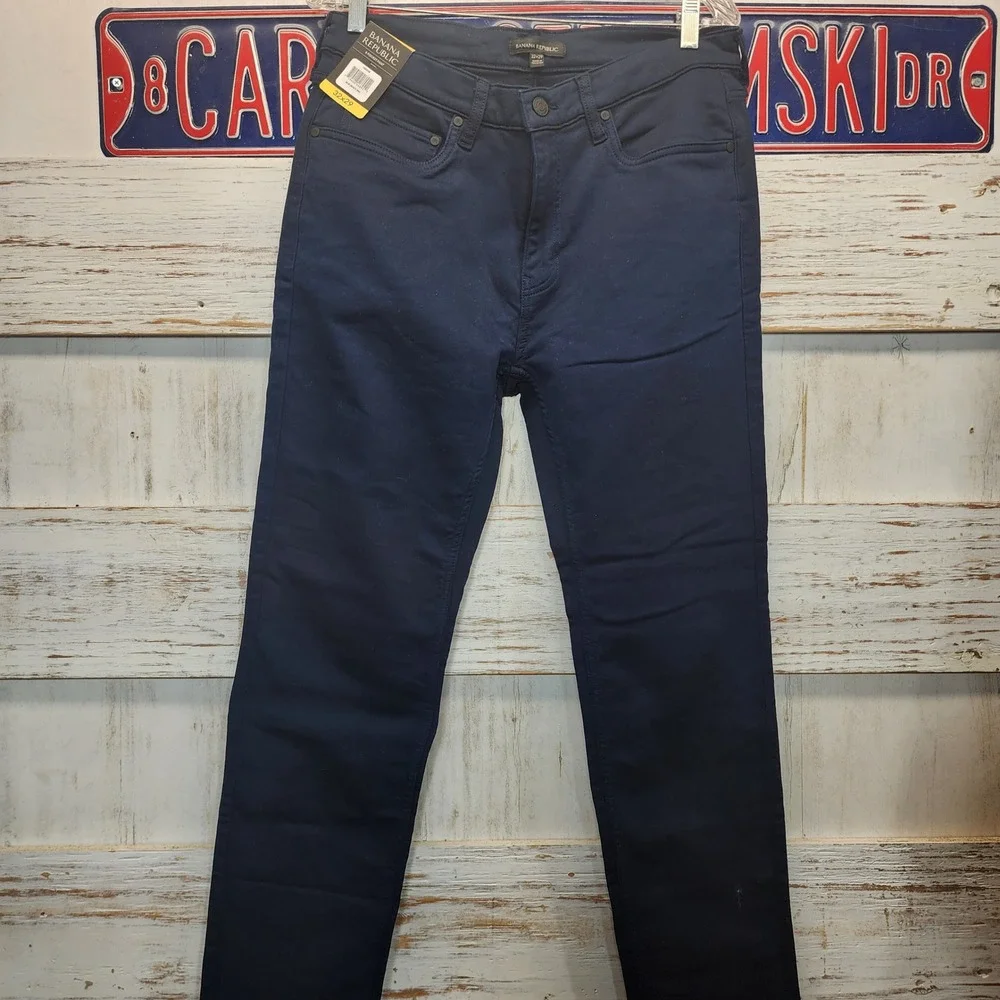 Banana Republic Mens 5-Pocket Pants 32x29 Blue Blue Iris Cotton Stretch New